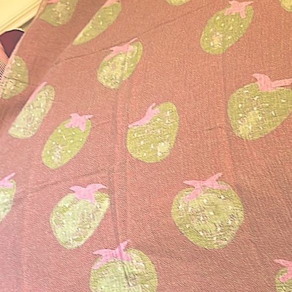 Strawberry Travel Blanket Towel Wrap Reversible Organic Cotton Farm to Textile - Picture 12 of 16
